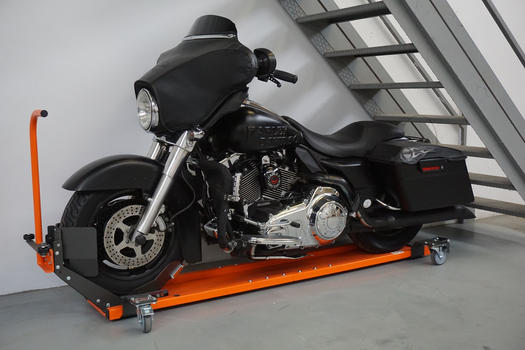 🏍️ Motorcycle Wheel Dolly with Secure Chock – Smooth Maneuvering Made Easy🔥