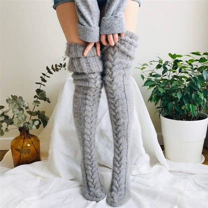 🔥Hot Sale 50% OFF🔥-Warm Over Knee Extra Long Knitted Socks