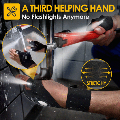🔥LED Flashlight Waterproof Gloves - Practical Durable Fingerless Gloves✨