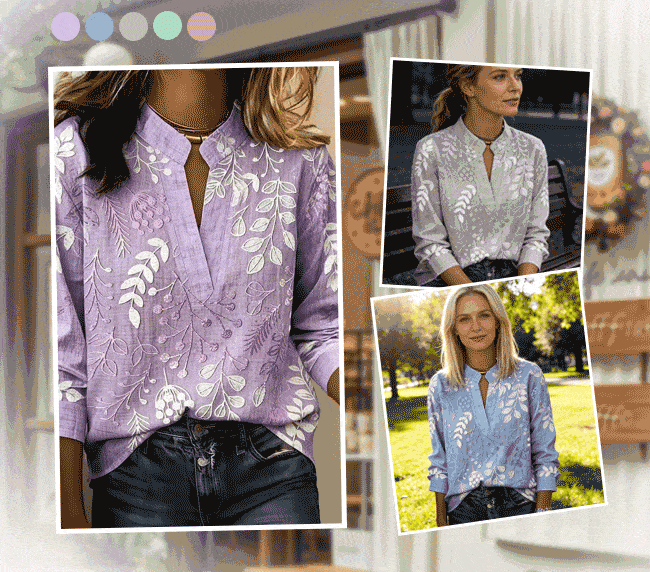 The Stand Collar Floral Blouse