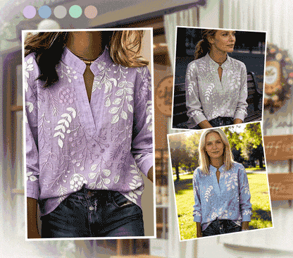 The Stand Collar Floral Blouse