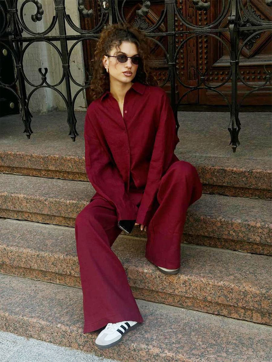 Last day 50%OFF🔥100% LINEN PALAZZO SET(Buy 2 Free Shipping)