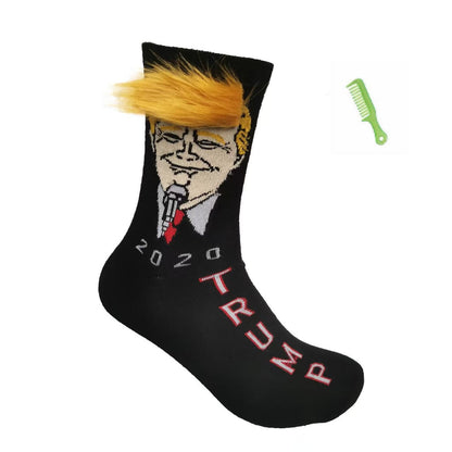 🤣Funny Trump Socks With Hair