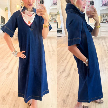 Last day 50%OFF🔥Denim Dress with a Clean Design and Lightweight Fit